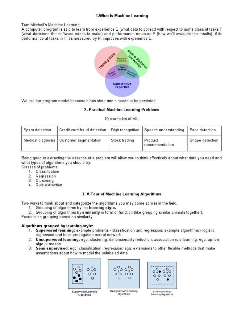 Machine Learning Mastery Notes | PDF | Machine Learning | Statistical ...