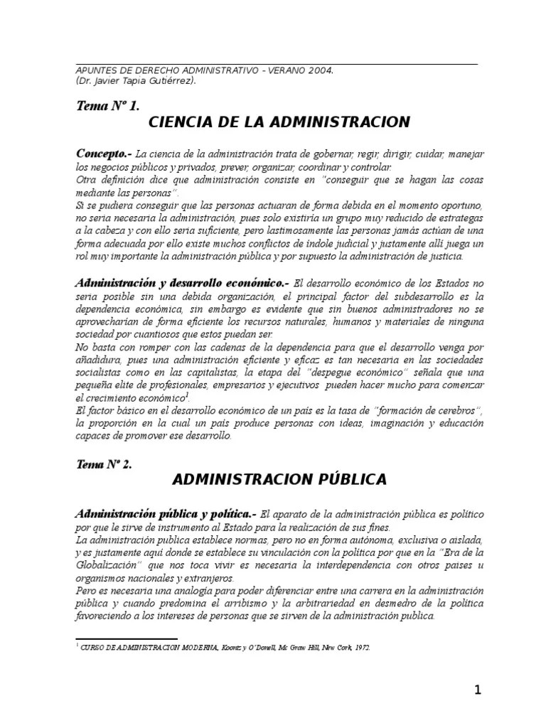 Apuntes De Derecho Administrativo. | PDF | Ley Administrativa | Administración Pública