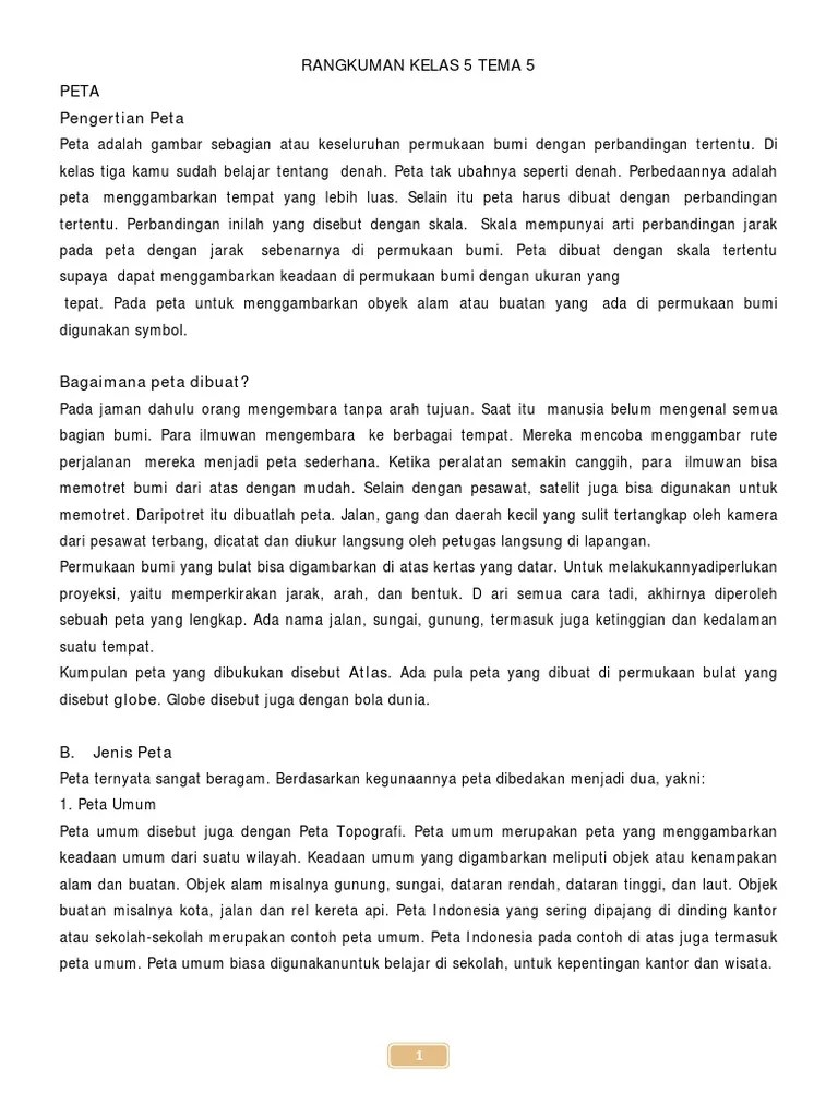 Rangkuman Kelas 5 Tema 5 | PDF