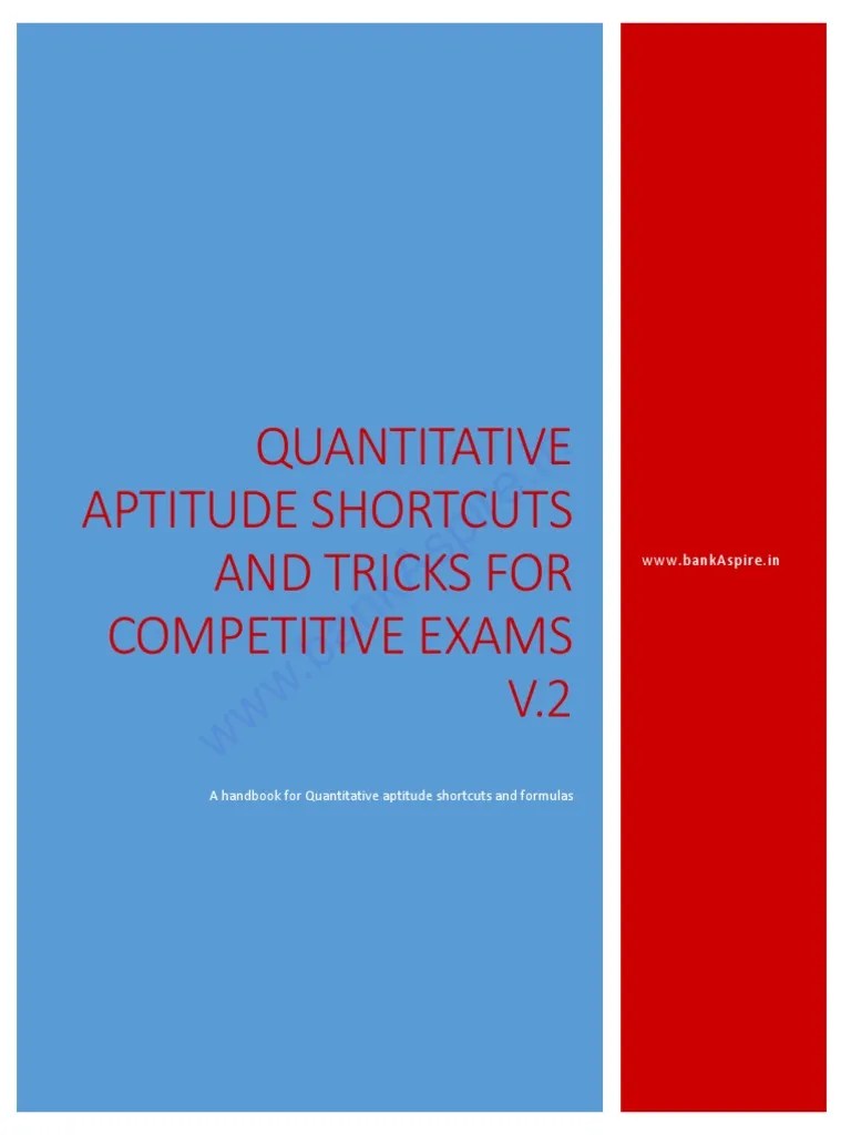 Quantitative Aptitude Shortcuts And Tricks For Competitive Exams | PDF ...