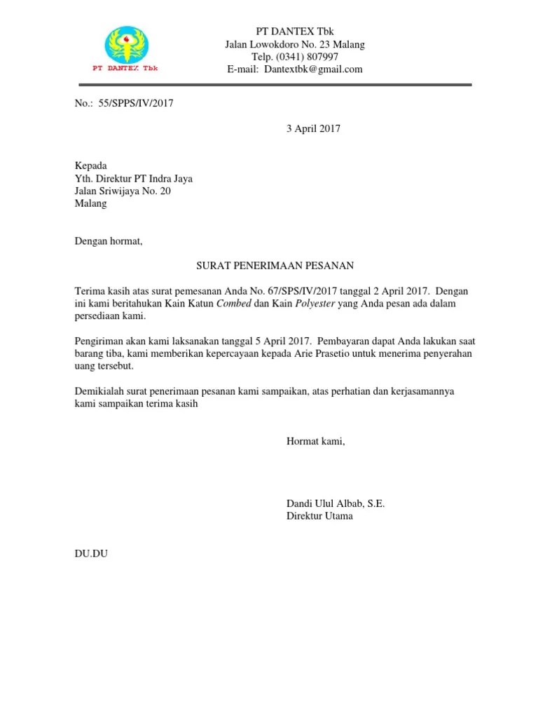 Check spelling or type a new query. Surat Penerimaan Pesanan Pdf