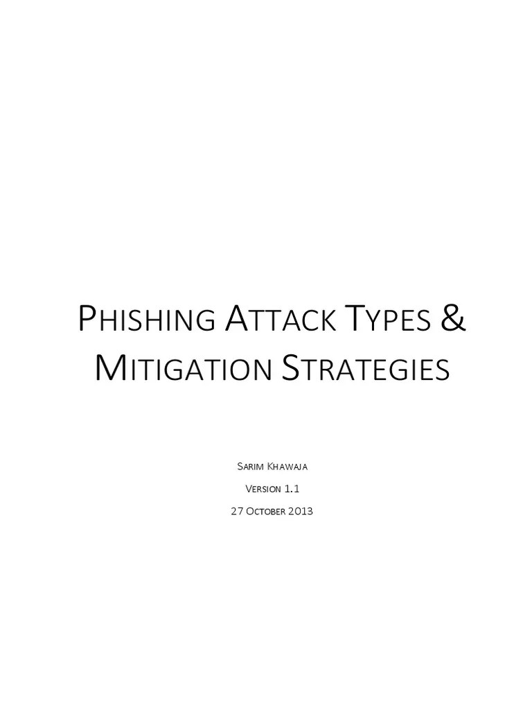 Phishing Attack Types & Mitigation Strategies | PDF | Phishing | Email Spam