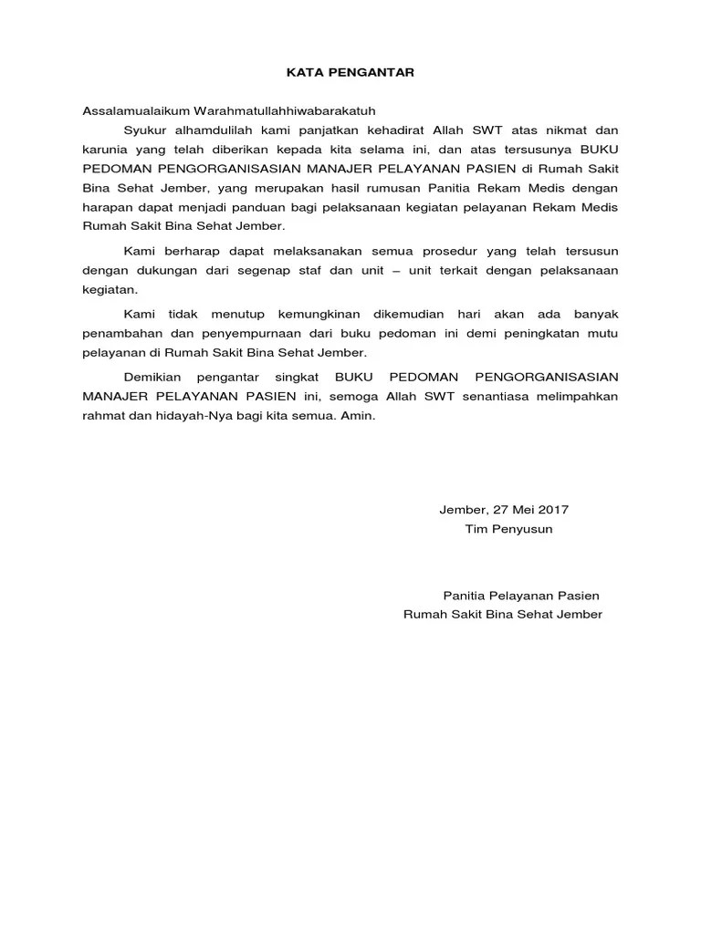 Rumah sakit umum daerah kelet sebagai salah satu fasilitas pelayanan kesehatan merupakan bagian dari sumber daya kesehatan . Kata Pengantar Pedoman Pelayanan Rm Pdf