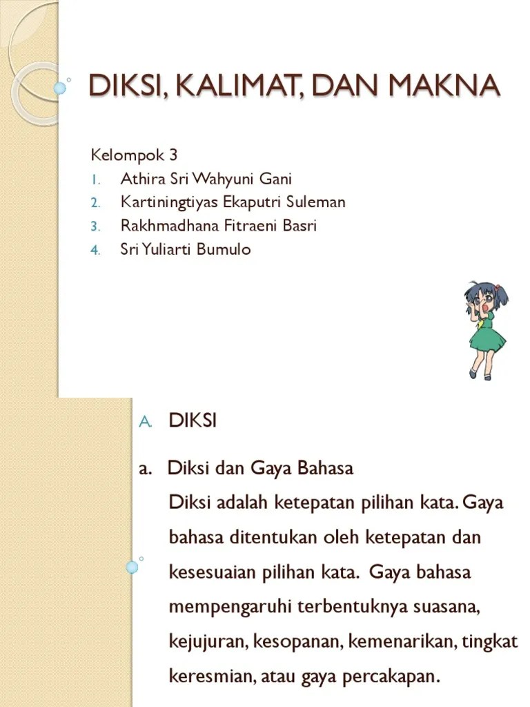 Diksi, Kalimat, Dan Makna | PDF