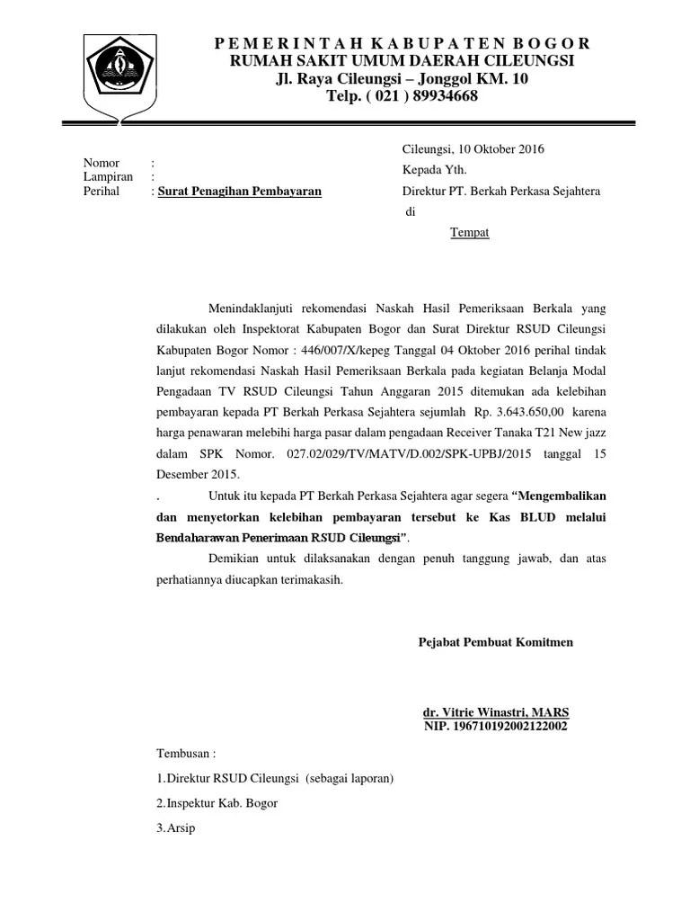 Surat Penagihan Rekanan | PDF