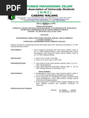 Bersama seluruh oc mengevaluasikan keseluruhan rangkaian acara kegiatan. Surat Keputusan Sc Lk2 Malang Pdf
