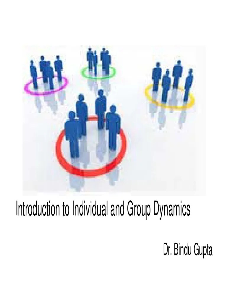 Introduction To Individual And Group Dynamics: Dr. Bindu Gupta ...