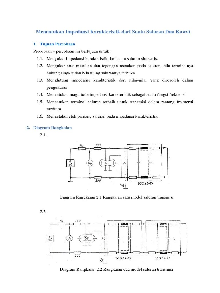 Ketika media pengisian kabel koaksial ditentukan, . Menentukan Impedansi Karakteristik Dari Suatu Saluran Dua Kawat Pdf
