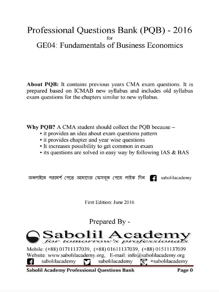 Fundamentals Of Business Economics | PDF