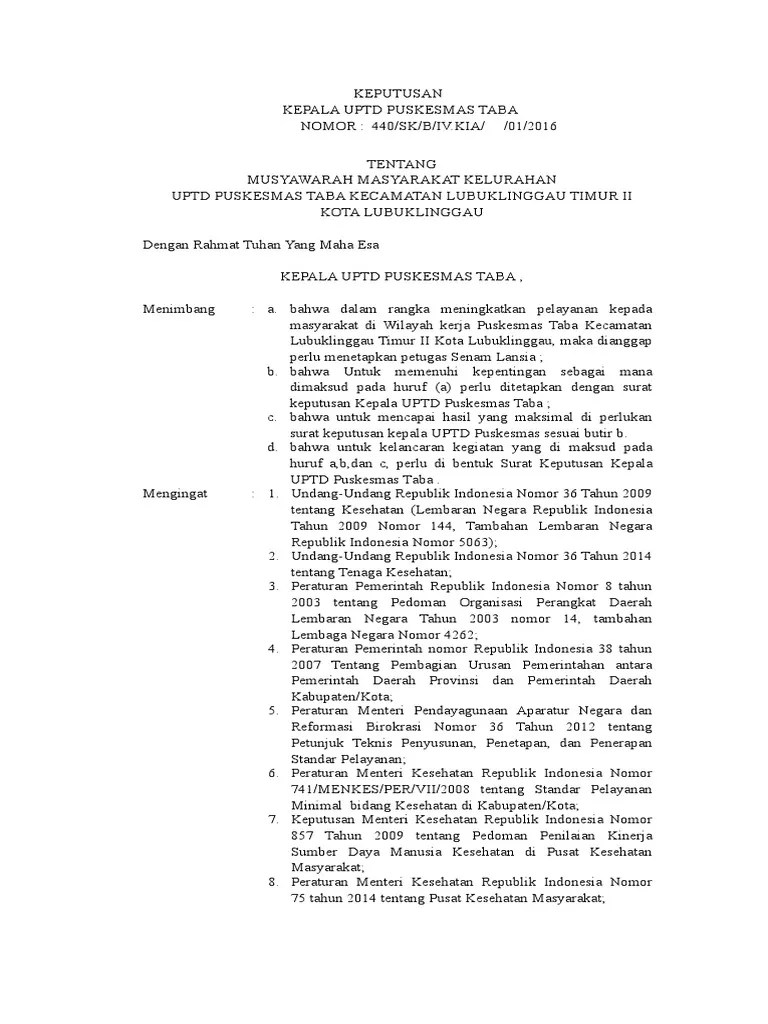 Kegiatan pendataan iks telah dilaksanakan selama kurang lebih 1 bulan di 12 dusun. Sk Mmd Pdf