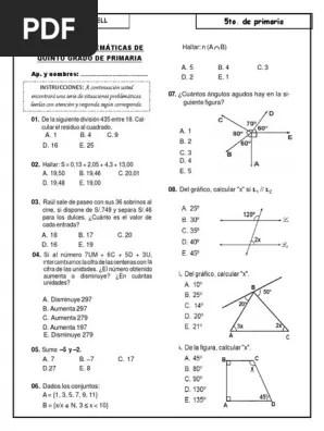 Escriban dos sucesiones de números que sean compuestas y que tengan 8 términos. Examen De Matematicas De Quinto Grado De Primaria Pdf Ensenanza De Matematica