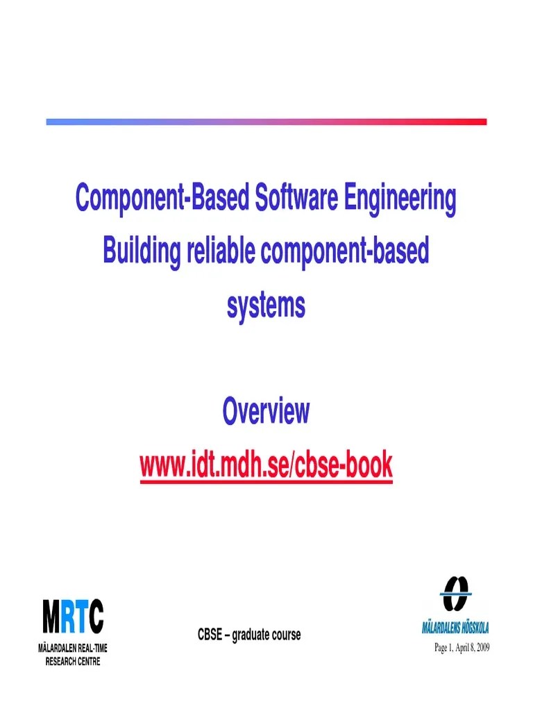 05 CBSE Book Overview | PDF | Component Based Software Engineering | Reliability Engineering
