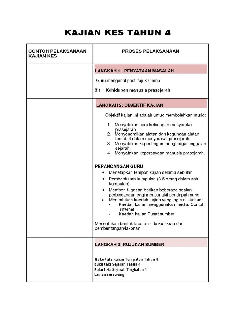 Baca versi flipbook dari kajian kes sejarah tingkatan 4 bab 3. Kajian Kes Tahun 4 Pdf