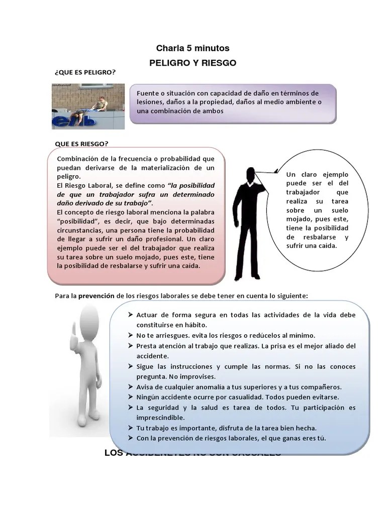 Charla 5 Minutos | PDF | Accidentes | Riesgo