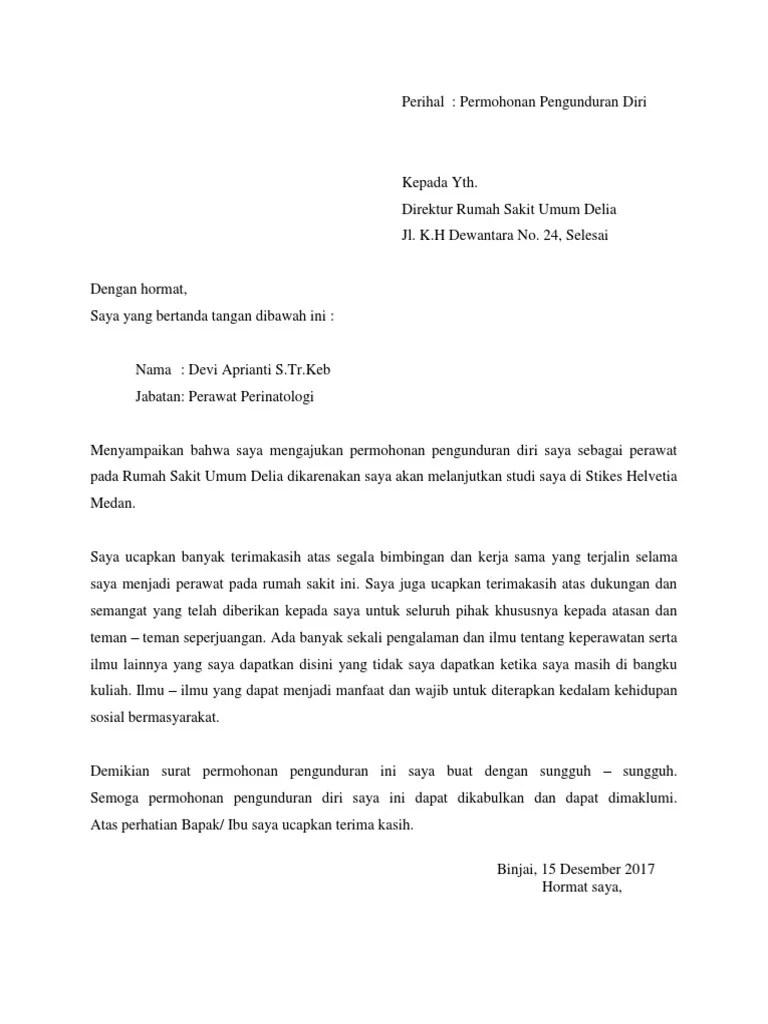 Contoh surat resign sebagai perawat di rumah sakit. Contoh Surat Resign Sebagai Perawat Di Rumah Sakit Pdf