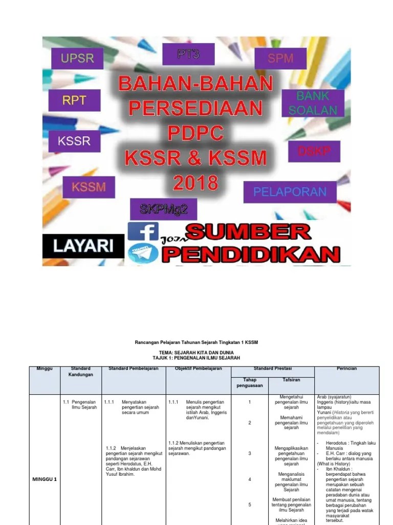Maybe you would like to learn more about one of these? RPT KSSM Tingkatan 1 Sejarah 2018