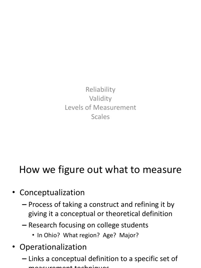 Measurement | PDF | Validity (Statistics) | Level Of Measurement