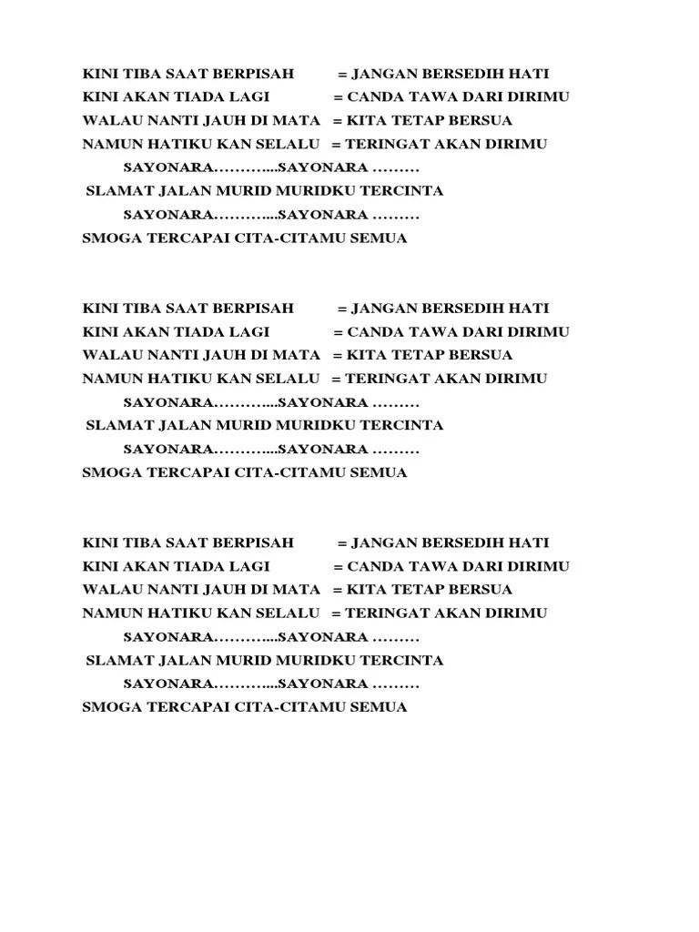 Kini Tiba Saat Berpisah | PDF