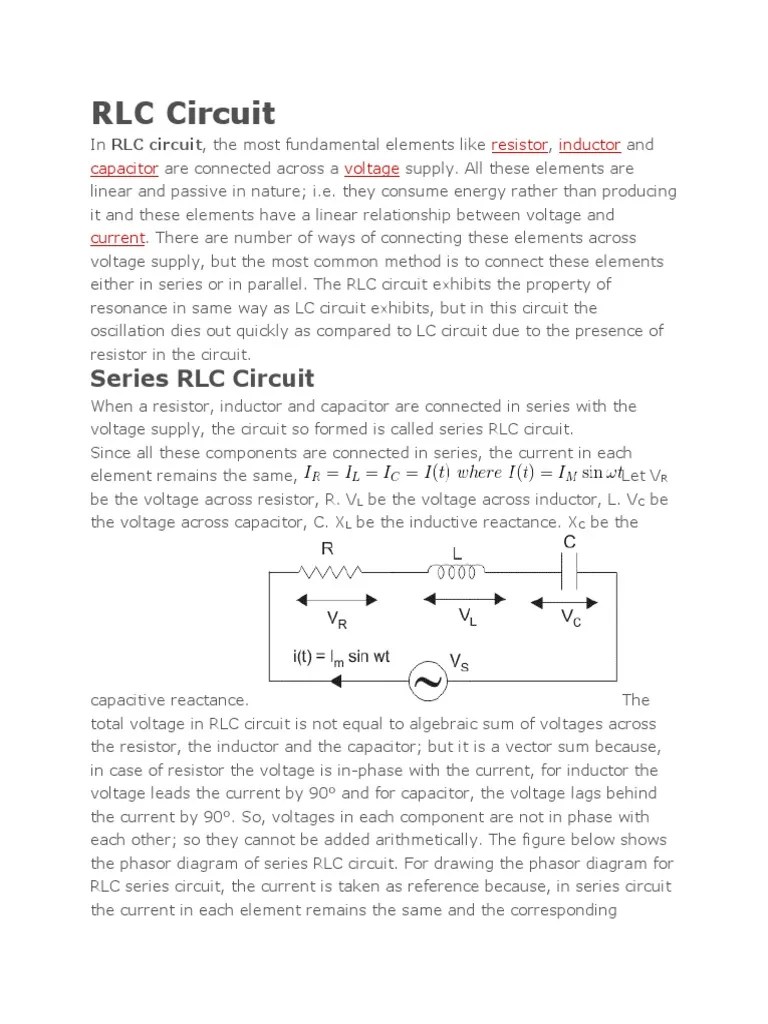 RLC Series And Parallel | PDF | Series And Parallel Circuits ...