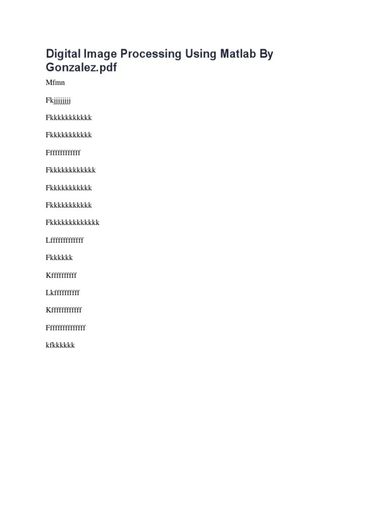 Digital Image Processing Using Matlab By Gonzalez | PDF