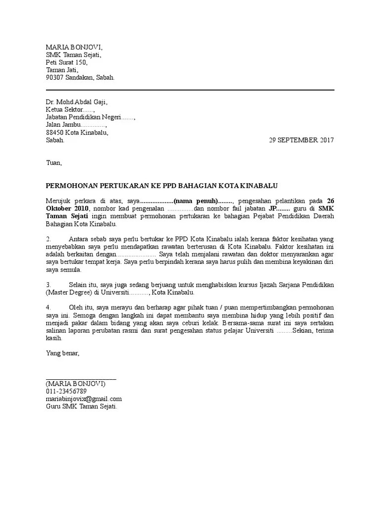 Kematian ( jika ada ). Contoh Surat Rasmi Laporan Perubatan