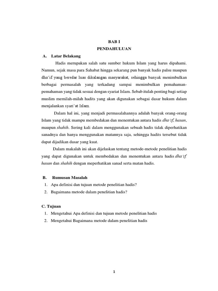 Makalah Metode Penelitian Hadist | PDF