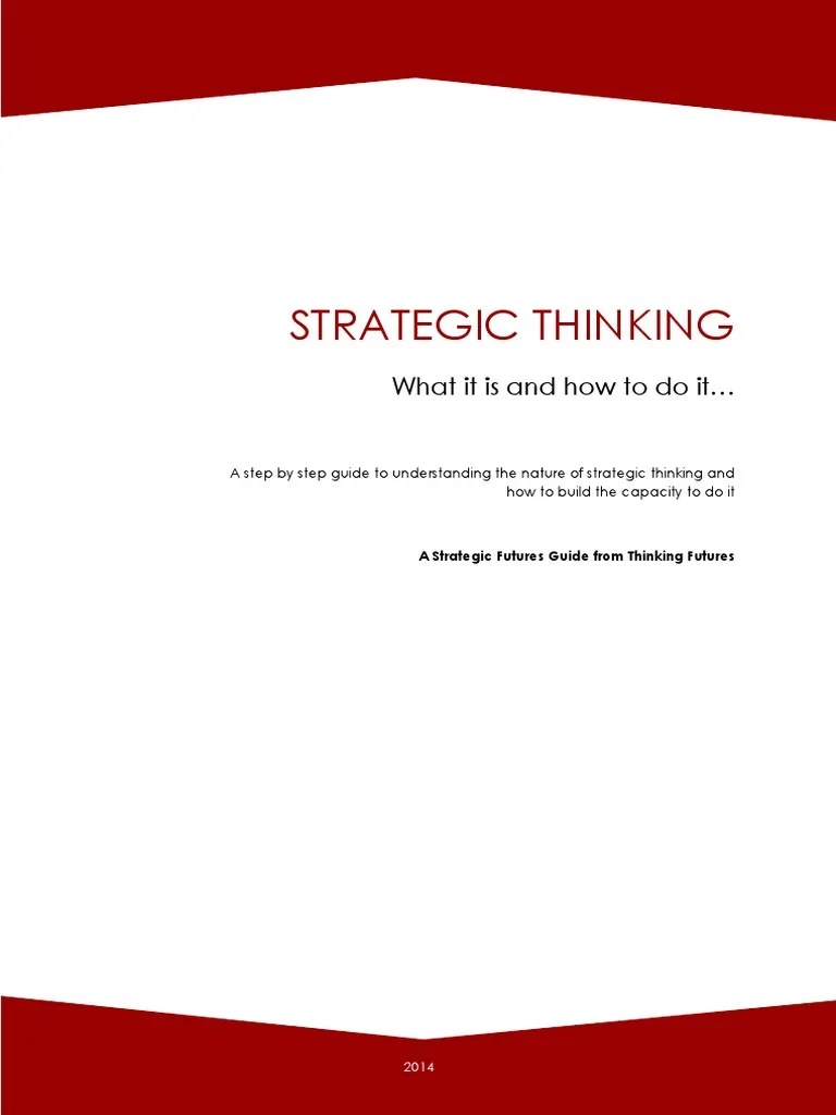 Strategic Thinking January 2014 PDF | PDF | Strategic Thinking | Strategic Management