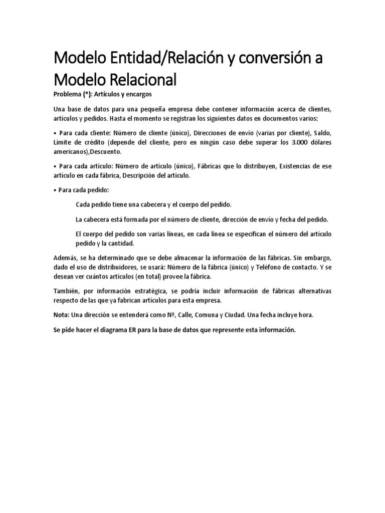 Ejercicio De Base De Datos | PDF