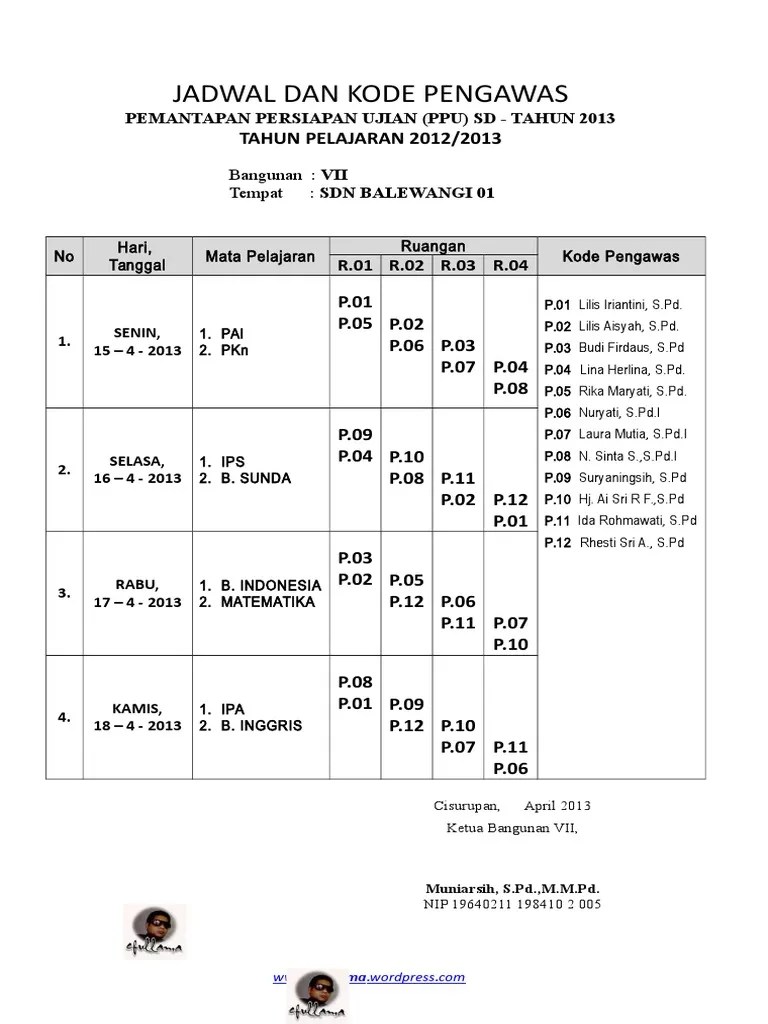 Dalam menjawab soal, calon pengawas . Jadwal Dan Kode Pengawas Ujian Sekolah Pdf