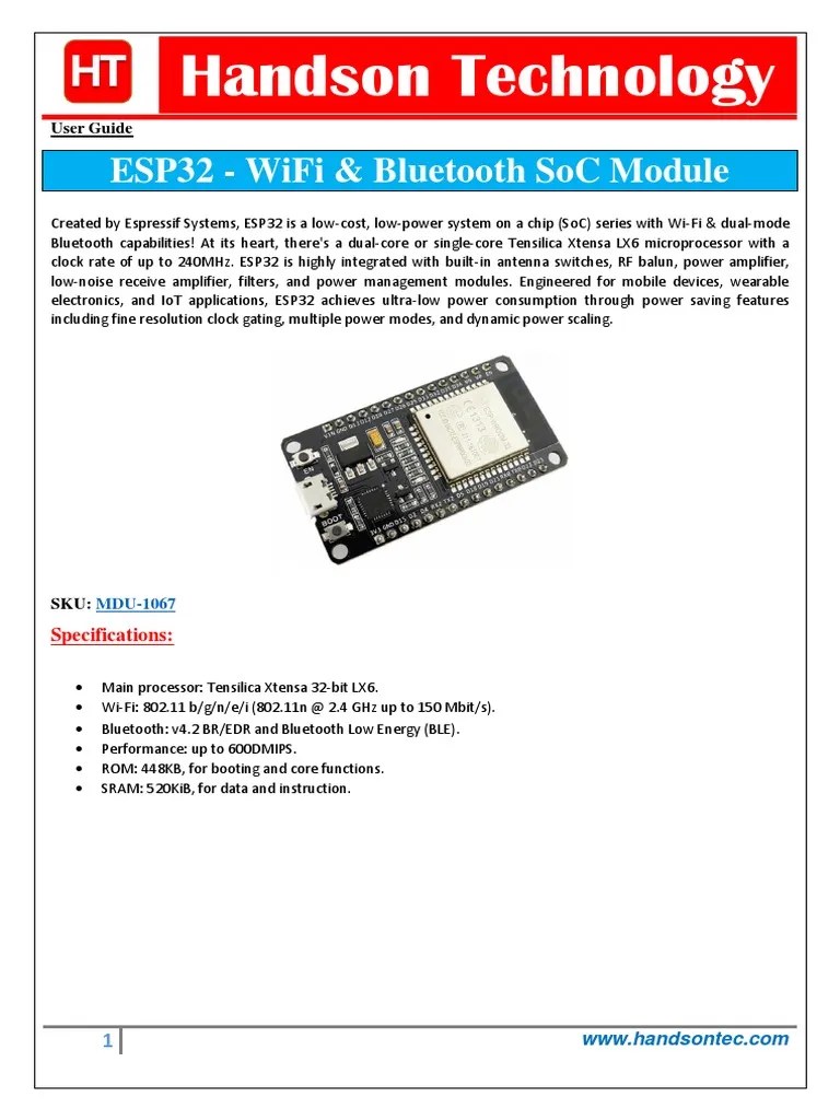 ESP32-WiFi & Bluetooth Getting Started Guide | PDF | Bluetooth | Arduino