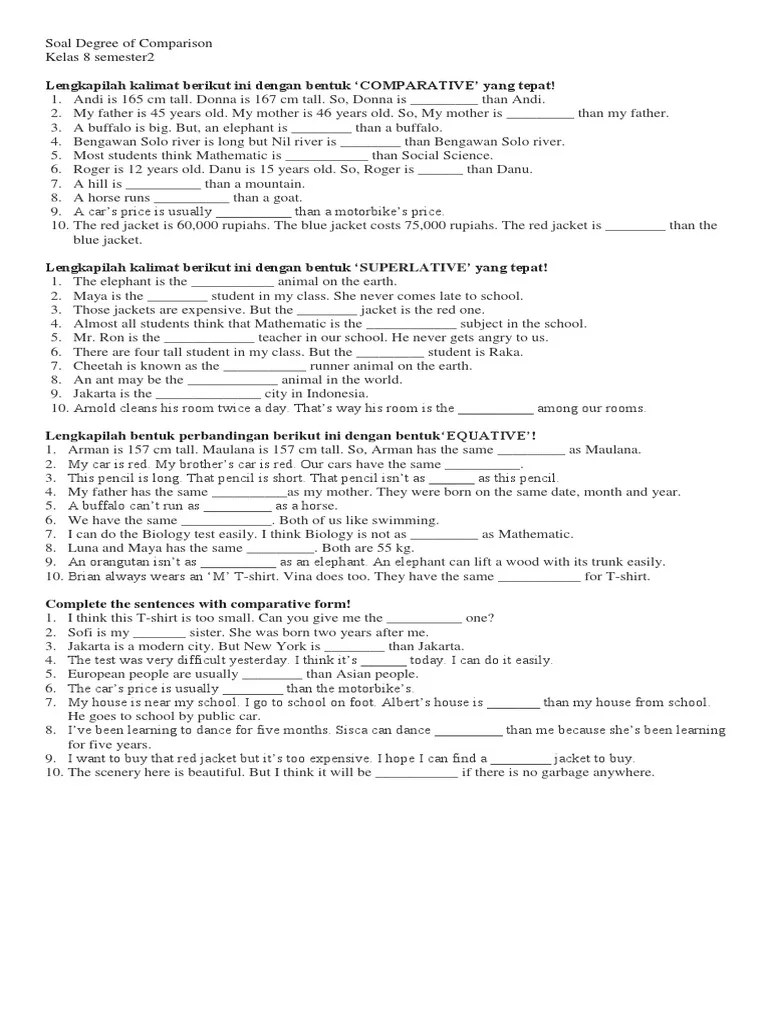 Pengertian Dan Contoh Kalimat Positive Degree Dalam Bahasa Inggris Bahasa Inggris Situs Pendidikan Belajar Bahasa Inggris Positive comparative dan superlative degree.