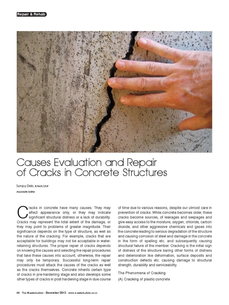 Repair Of Concrete Cracks | PDF | Concrete | Corrosion