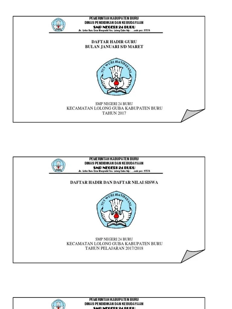 Pameungpeuk, ……… kepala sdn bojong 04. Cover Daftar Hadir Siswa Beinyu Com