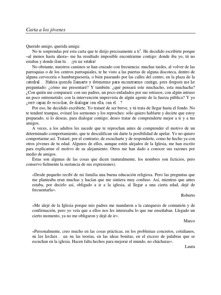 Carta A Los Jóvenes-Mons. Carlo María Martini | PDF | Iglesia Católica | Amor