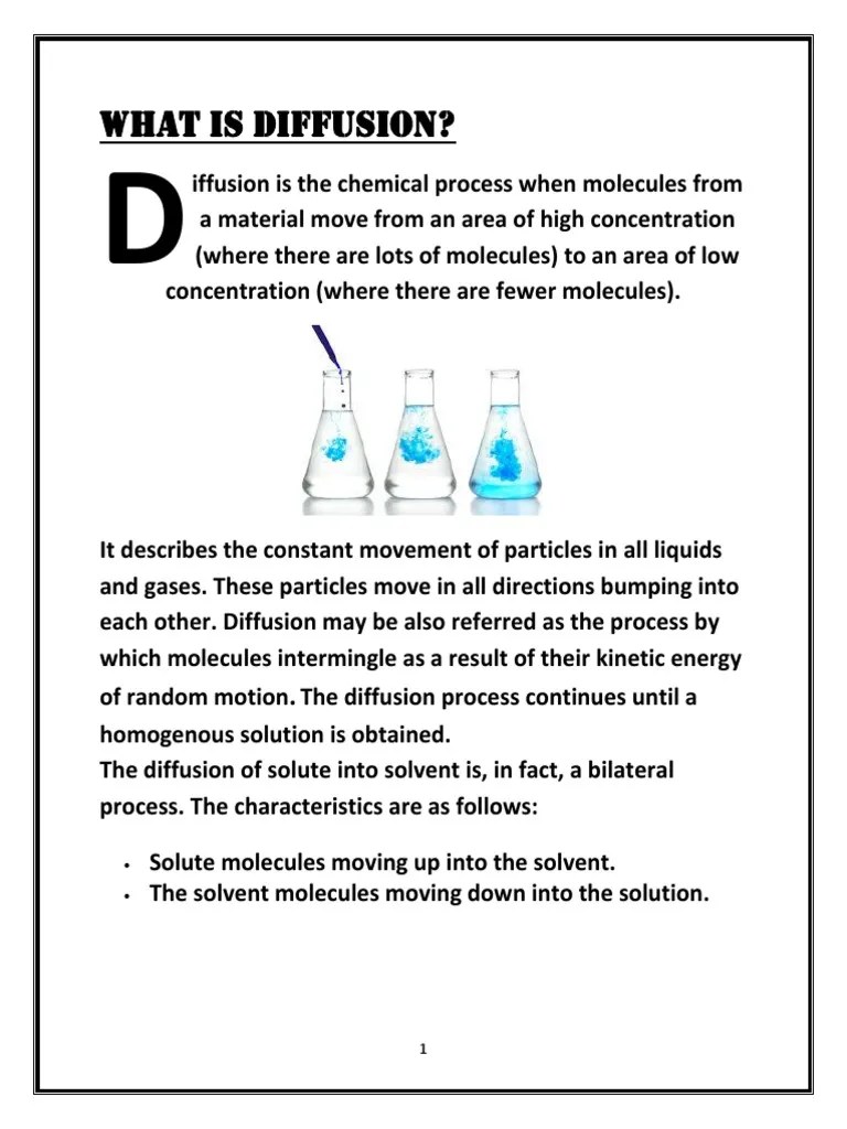 Diffusion Of Solids In Liquids | Solution | Diffusion