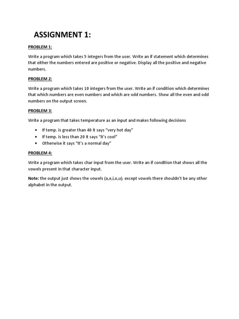 Assignment 1:: Problem 1 | PDF | Computer Programming | Computing
