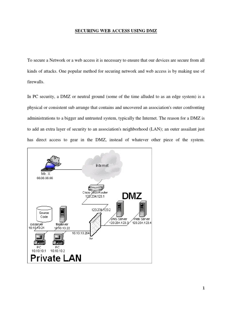 Securing A Small Network With A DMZ Using Cisco ASA 5505 Firewall | PDF ...