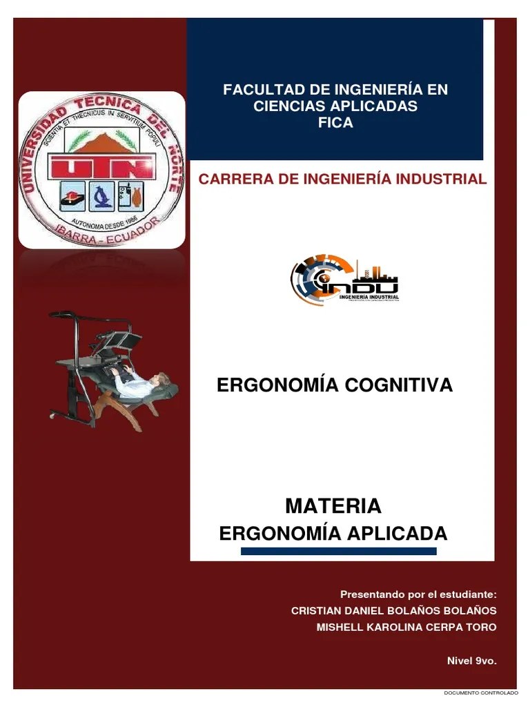 Ergonomía Cognitiva | PDF | Factores Humanos Y Ergonomía | Memoria