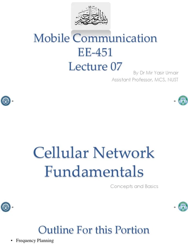 Lecture07 - Cellular Fundamentals - III | PDF | Cellular Network ...