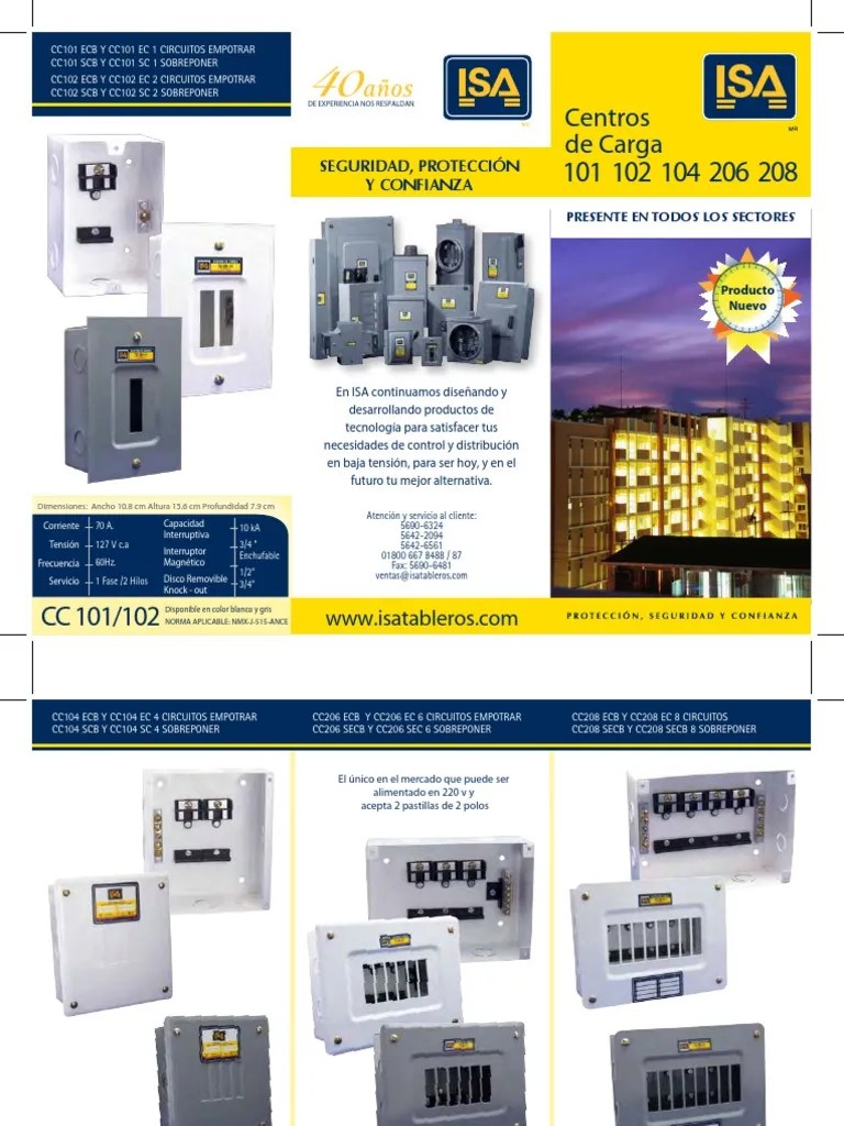 Centros De Carga 2 A 8 ISA | PDF | Ingenieria Eléctrica | Electricidad