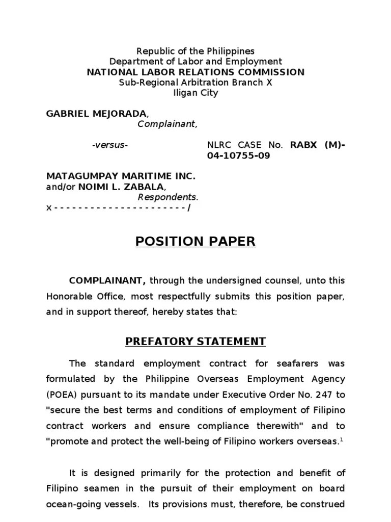 A position paper on the death penalty in the philippines. Position Paper Example Philippines - Position Paper Sample ...
