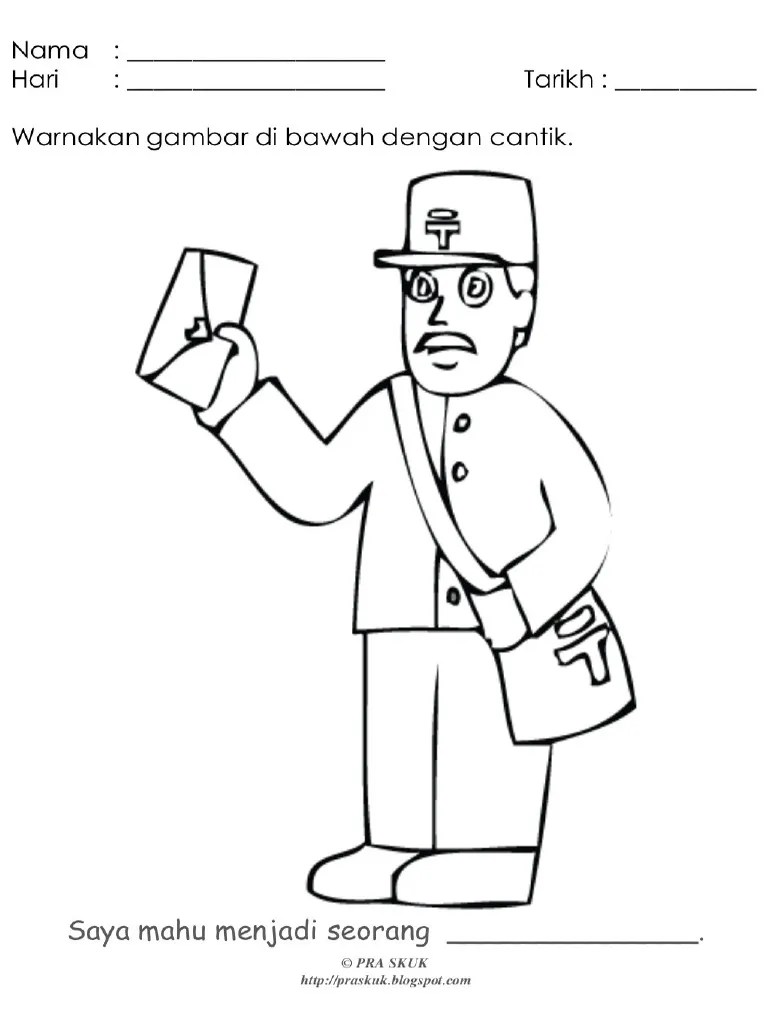 Video pengajaran dan pembelajaran ( bahasa melayu ) #pekerjaanberuniform. Mewarna Gambar Pekerjaan Beruniform 8 1024 Pdf