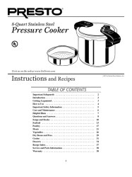 pressure cooker manual presto chicken