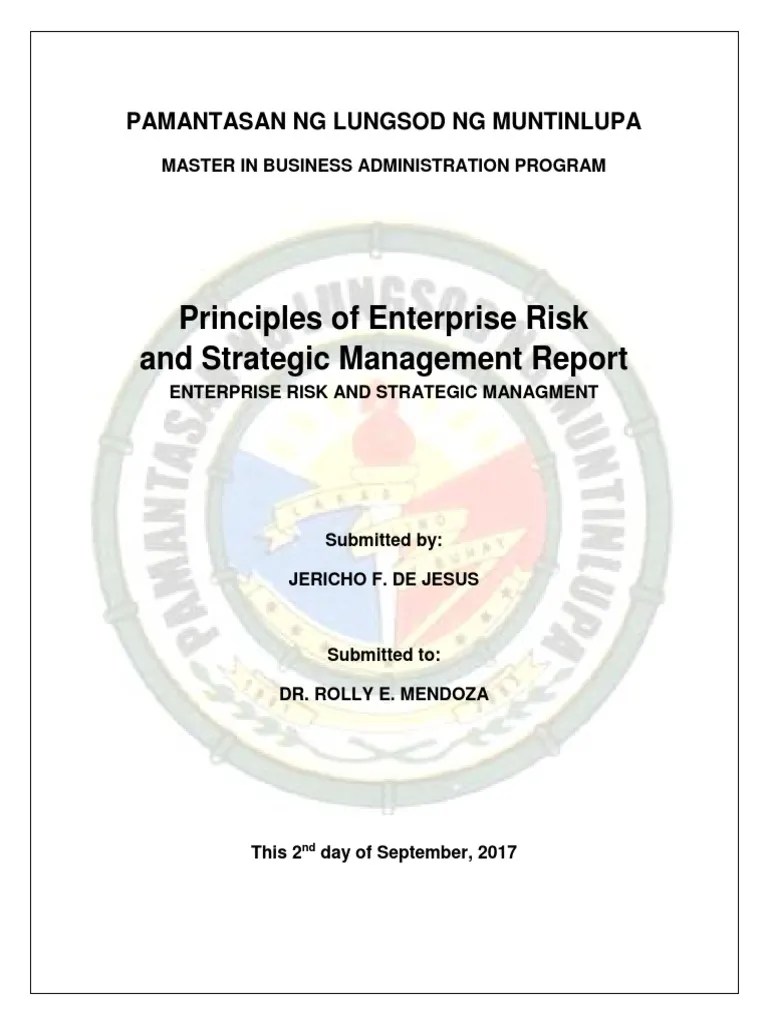 Principles Of Enterprise Risk And Management | PDF | Enterprise Risk ...