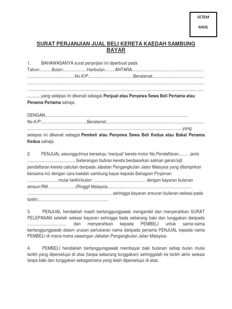 16 contoh surat perjanjian jual beli motordoc kumpulan contoh surat. Contoh Surat Perjanjian Jual Beli Motosikal Malaysia Madalynn Omora