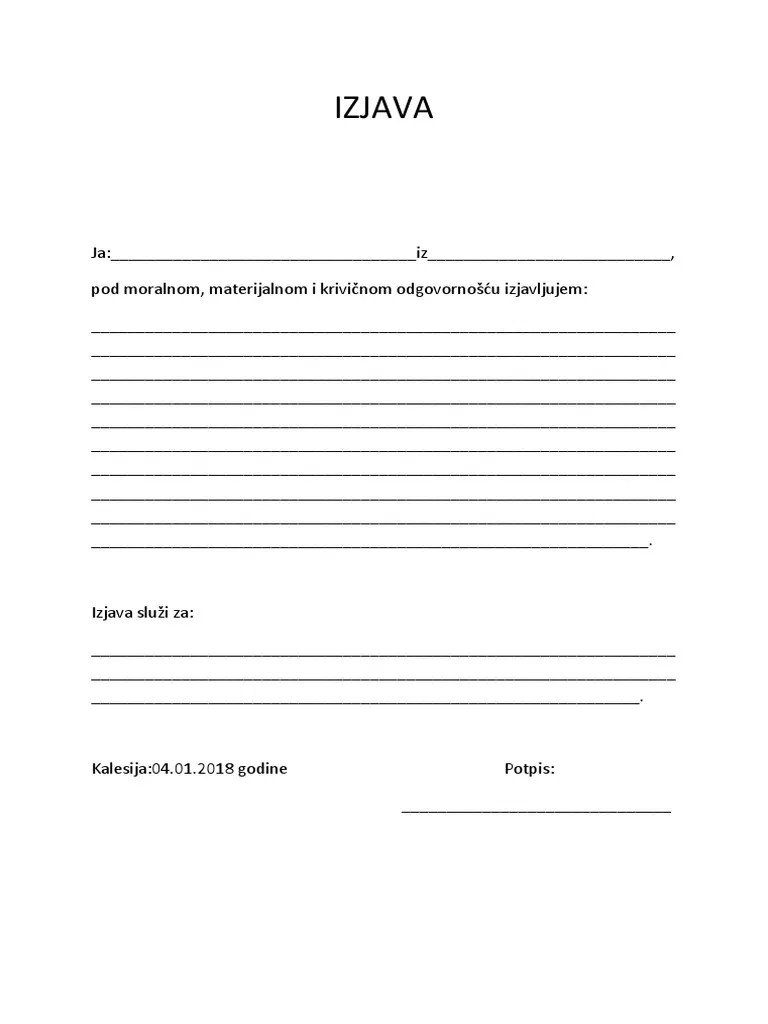 IZJAVA | PDF