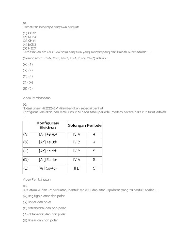 Soal Un Kimia 2014 | PDF