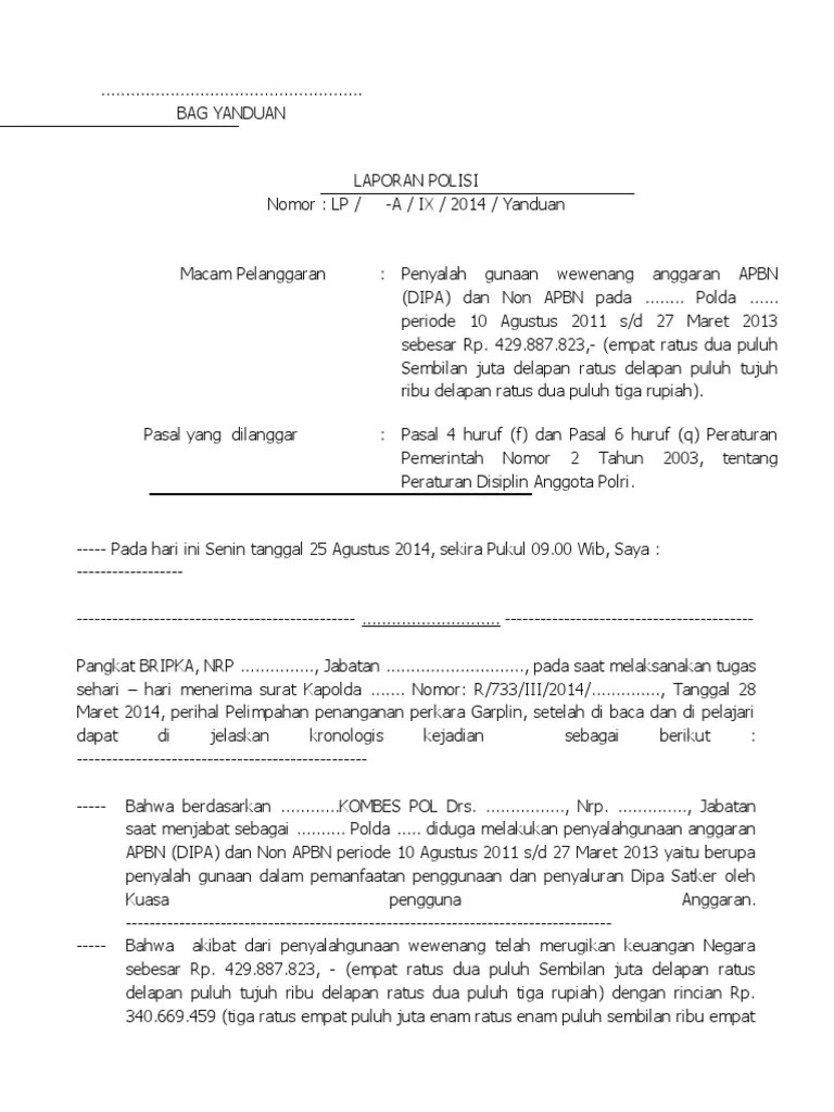 Laporan Polisi Model A | PDF