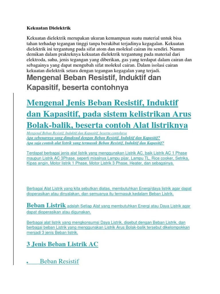 Kekuatan Dielektrik | PDF