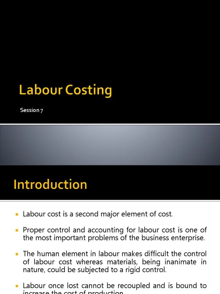 Labour Costing | PDF | Wage | Employment
